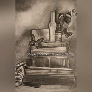 " Paper Wings" By Whitney Marks graphite sketch 8x10 print